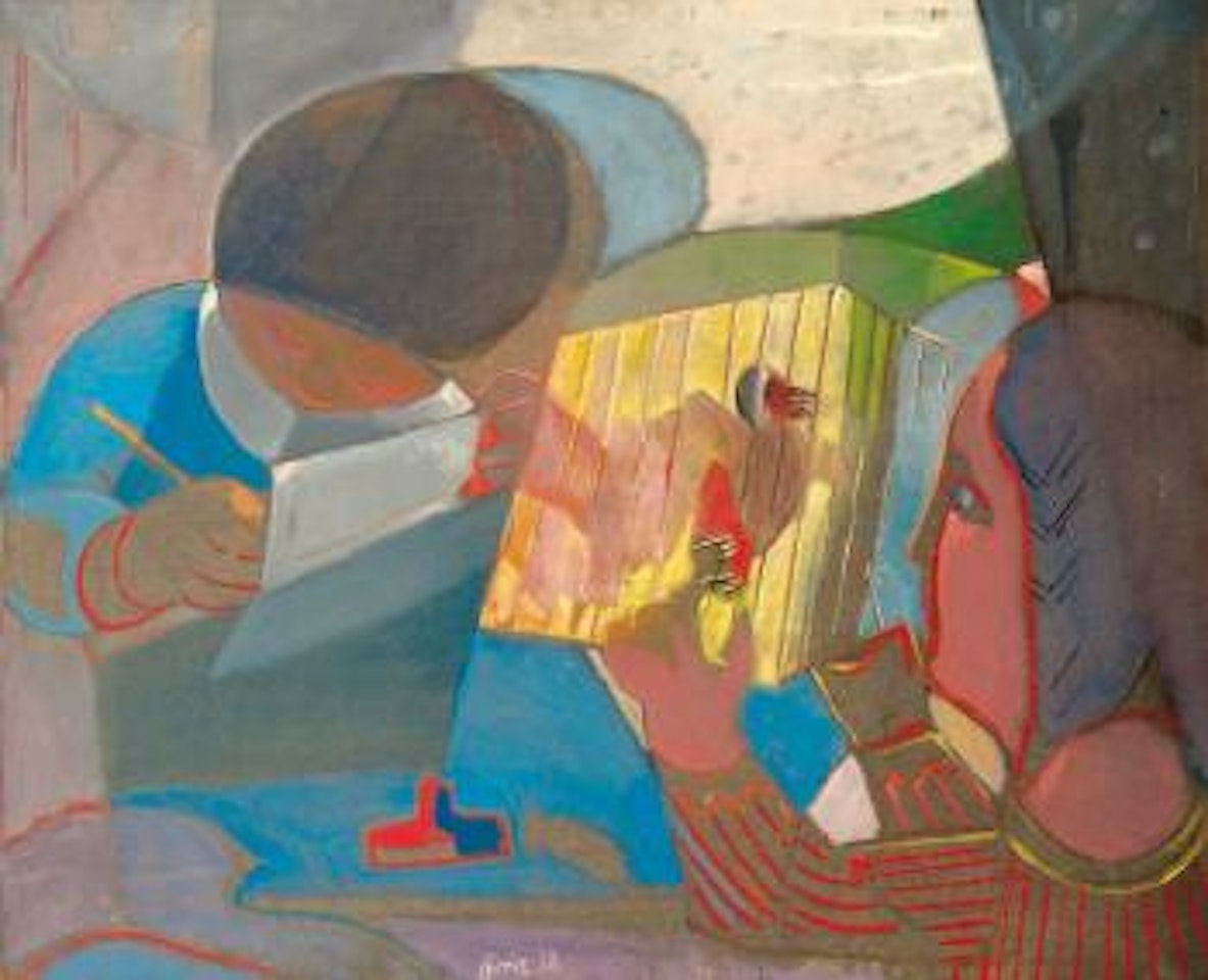 Enfant dessinant un oiseau by Francisco Bores