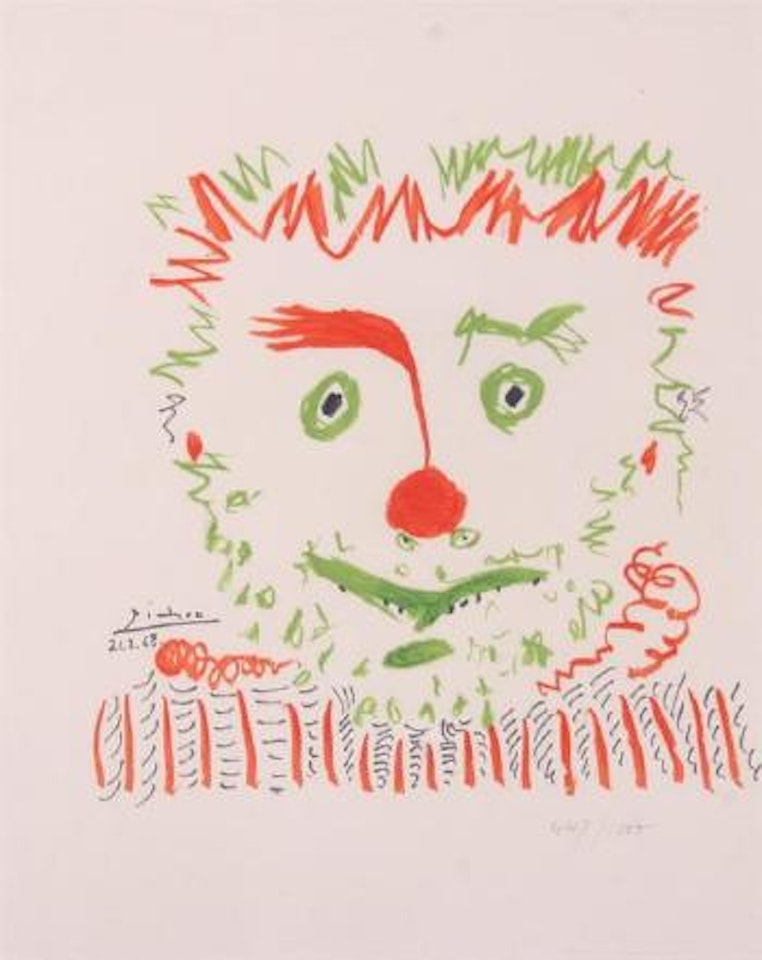 Portrait in red and green by Pablo Picasso