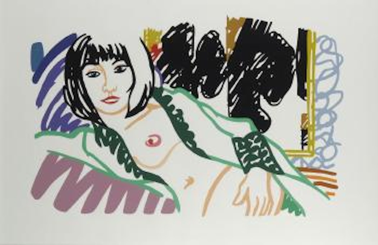 Monica in robe with MOtherwell by Tom Wesselmann