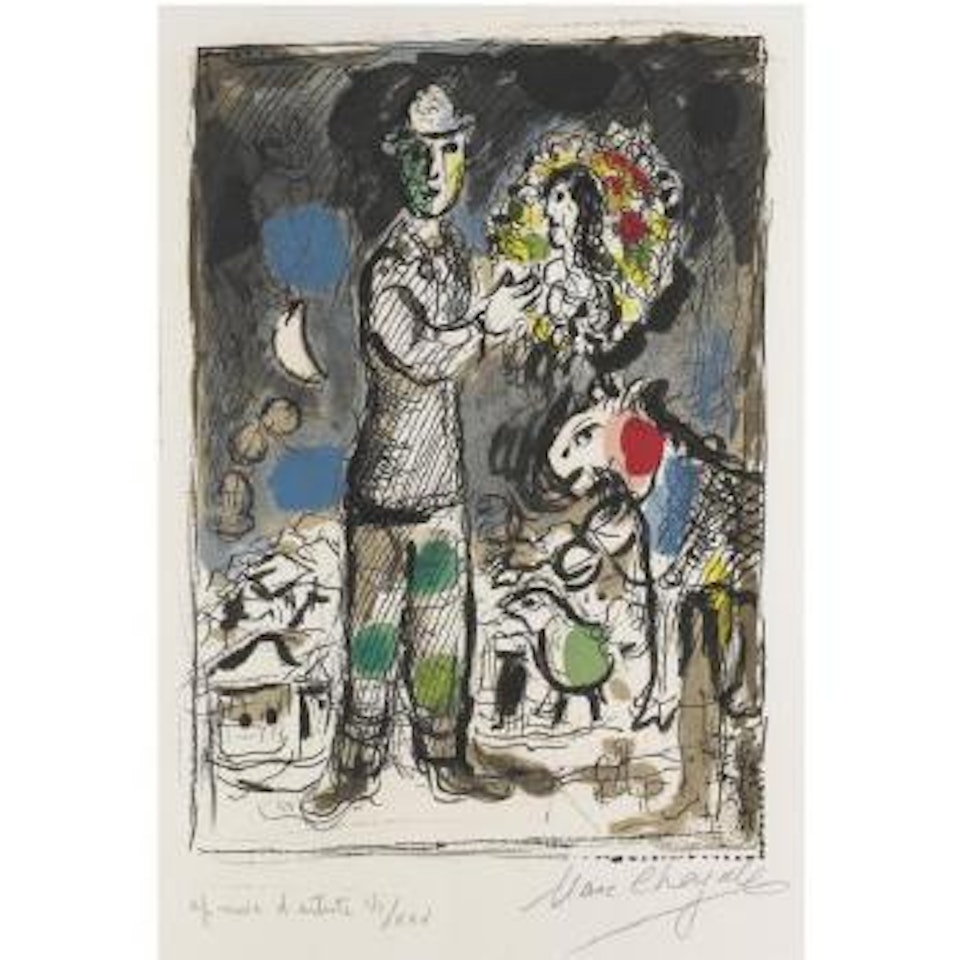 Peasant With A Bouquet (M. 550) by Marc Chagall