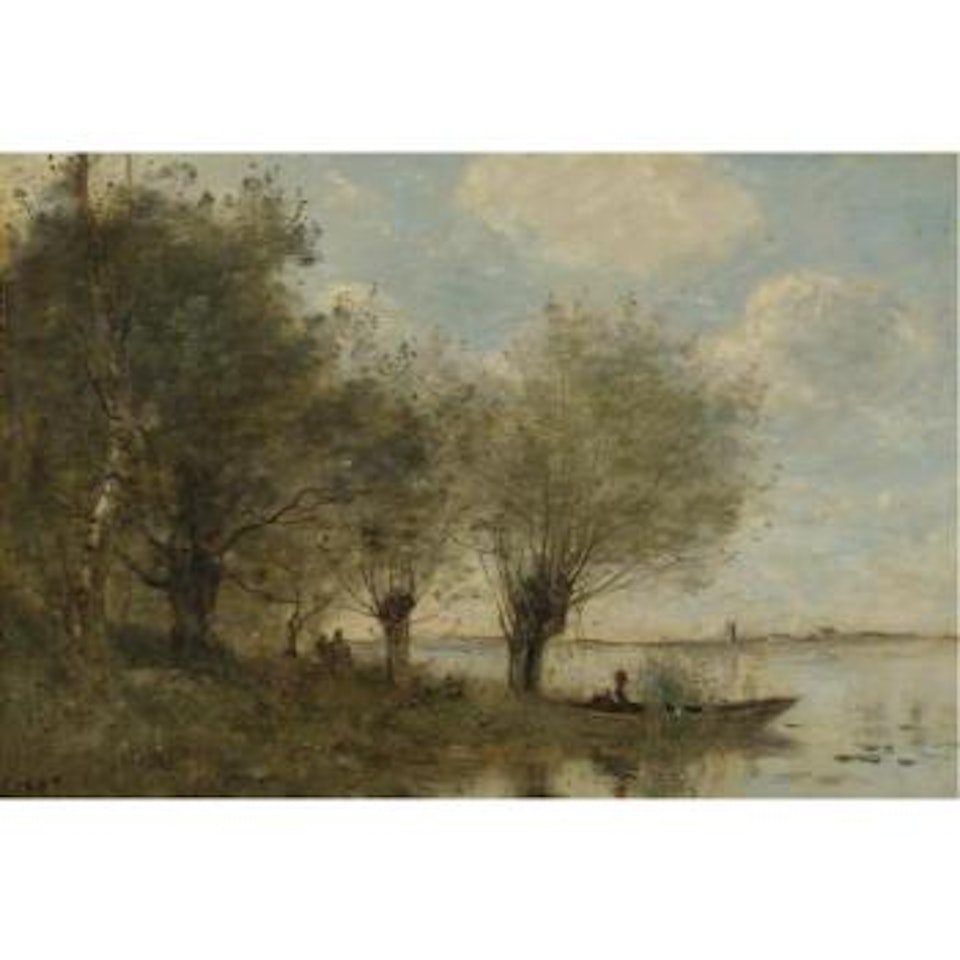 La Barque À La Pointe De L'ile by Jean Baptiste Camille Corot
