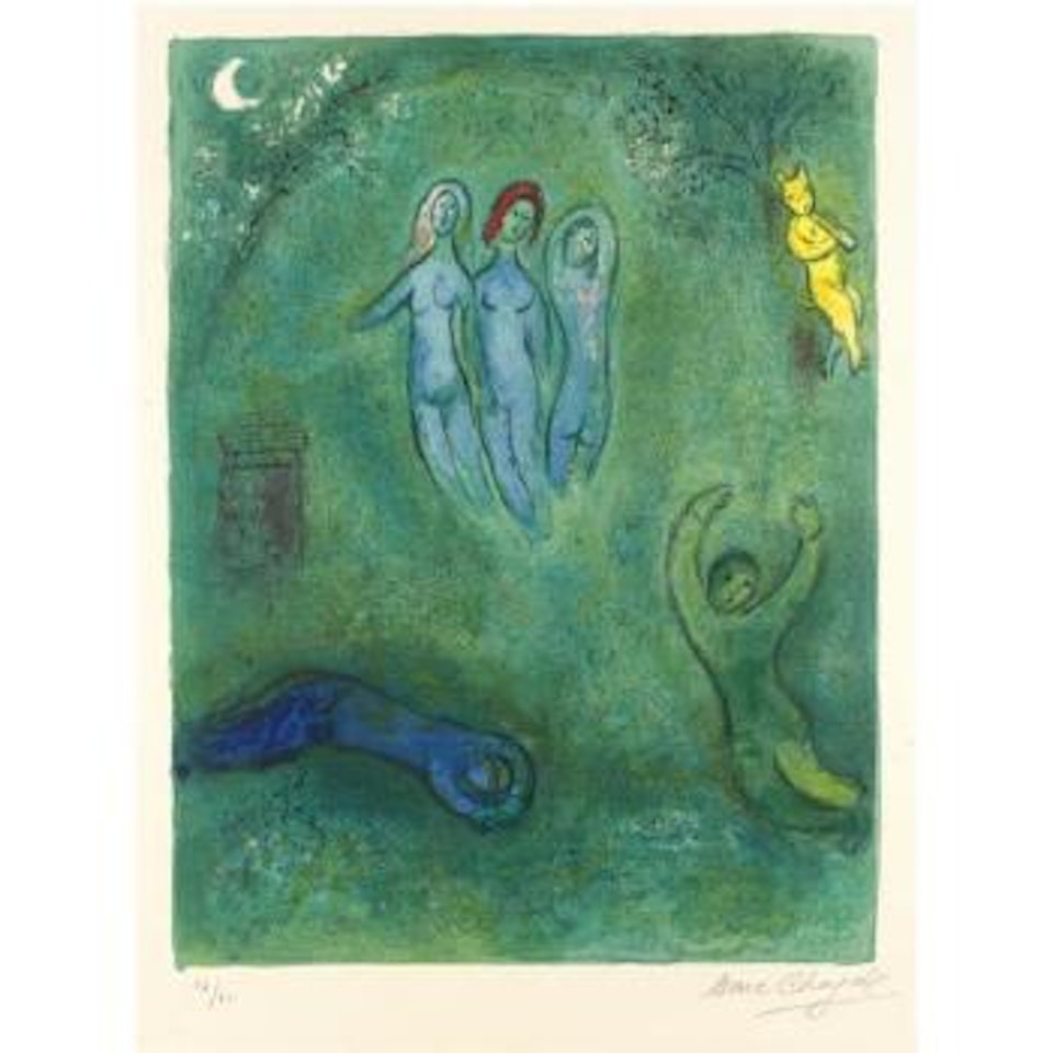 Daphnis And Chloe: Daphnis's Dream And The Nymphs (M. 325) by Marc Chagall