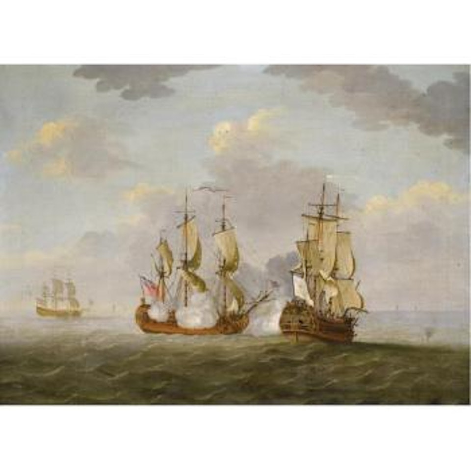 An Action Between English And French Vessels by Francis Swaine