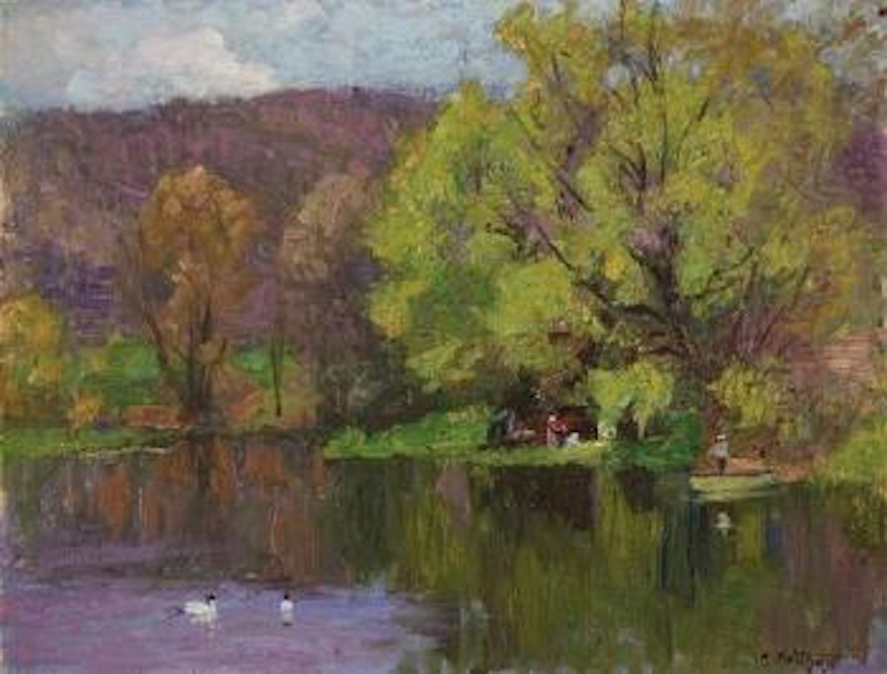 The duckpond by Edward Henry Potthast