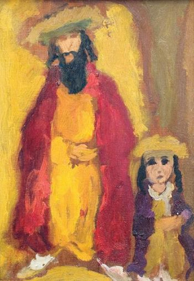 Rabbi and child by Emmanuel Mané-Katz