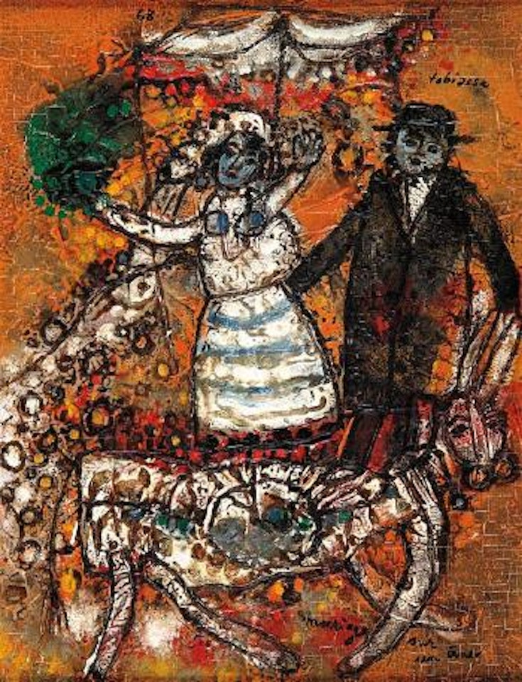 Wedding on a donkey by Théo Tobiasse