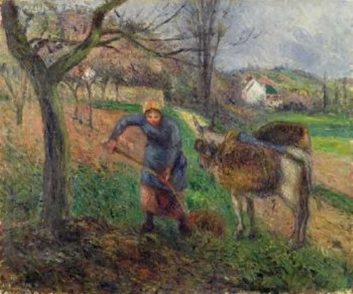 Paysanne avec un ane, Pontoise by Camille Pissarro