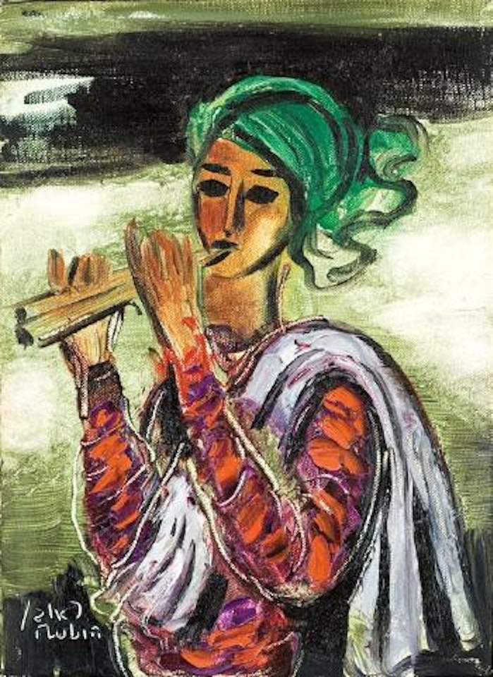 The flute player by Reuven Rubin