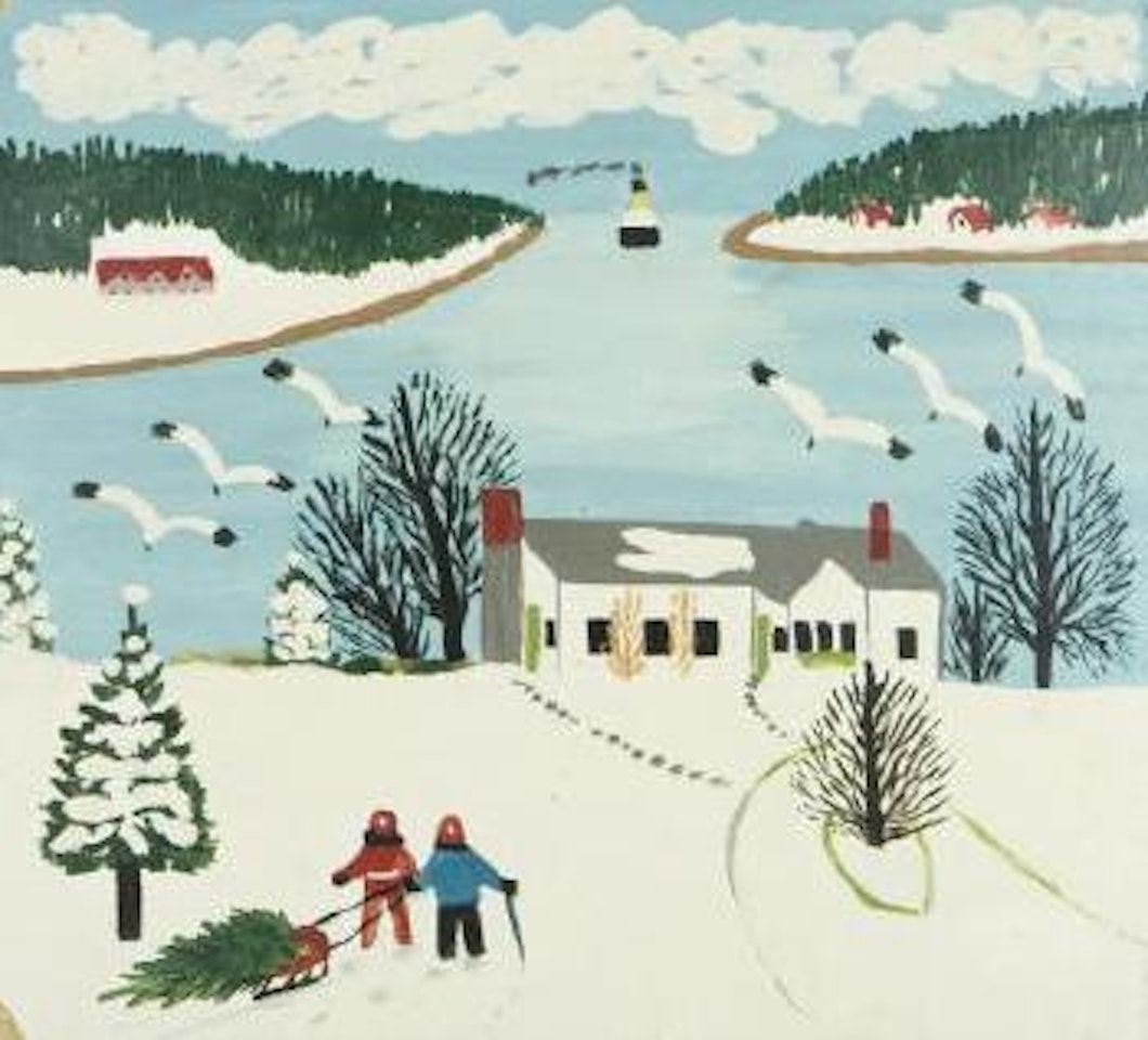 St. Helene coming into Digby Gut from St. John, N.B. - from Bay of Fundy by Maud Lewis