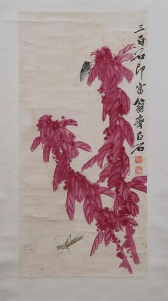Grasshopper and flowers by Qi Baishi