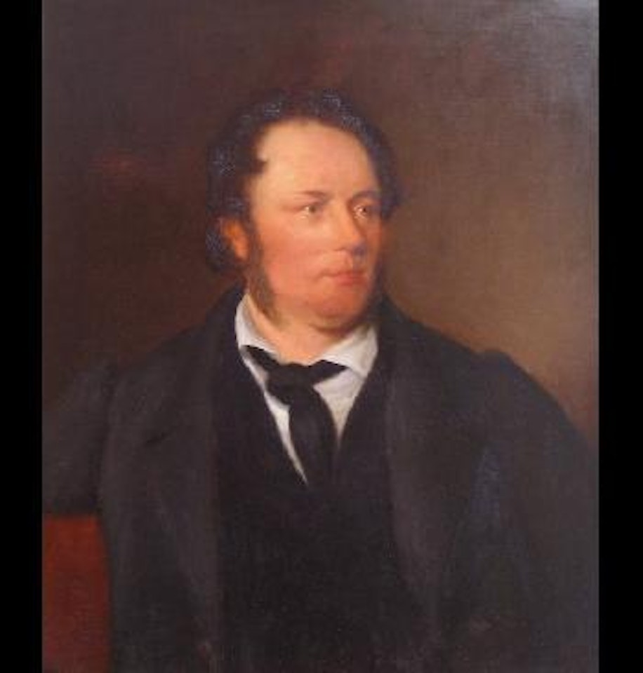 Portrait of an artistic gentleman, head and shoulders, depicted wearing black coat, tie and waistcoat, possibly Lord Byron by Sir Thomas Lawrence