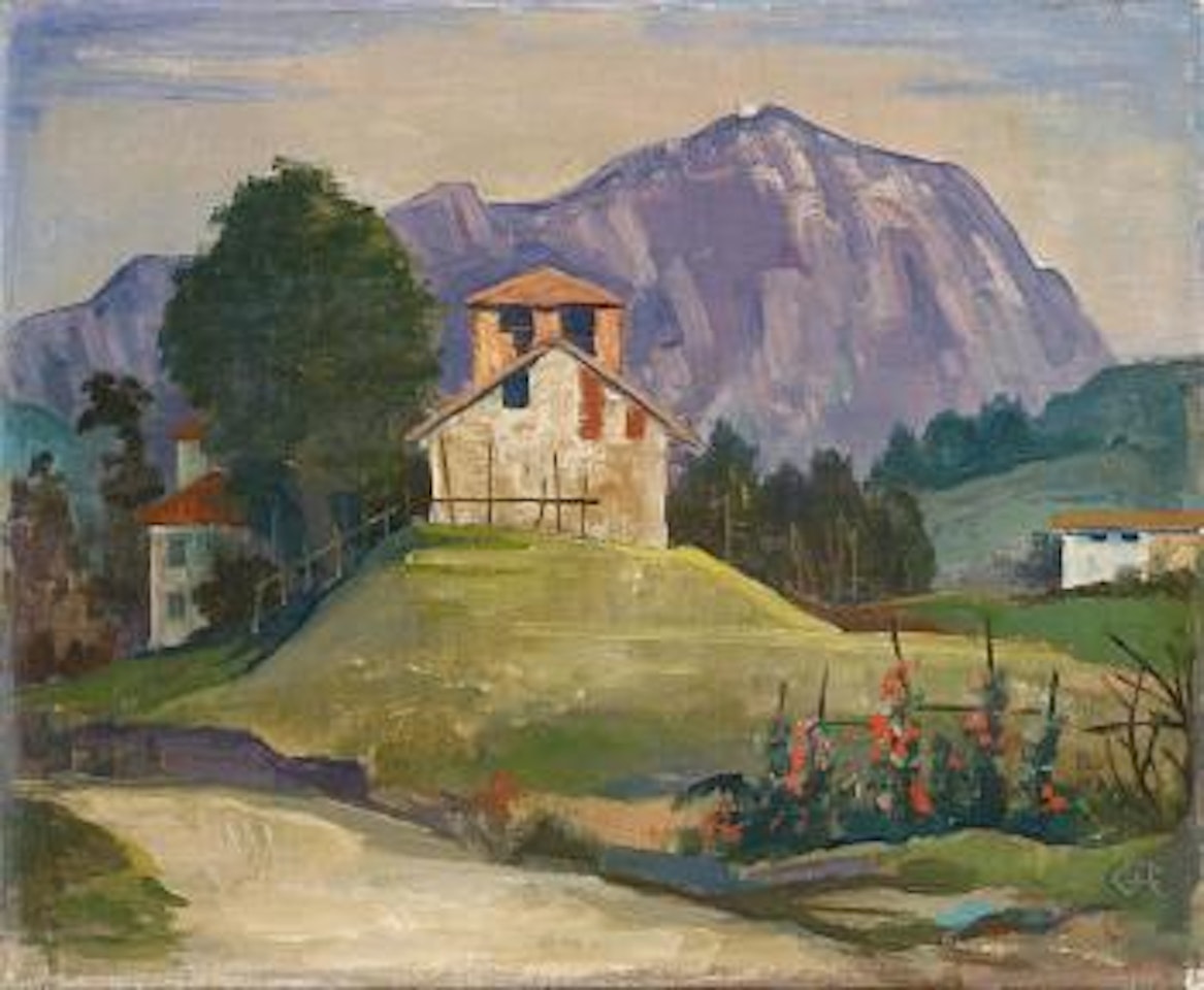 Haus auf dem Hugel (mit mOnte Generoso) by Karl Hofer