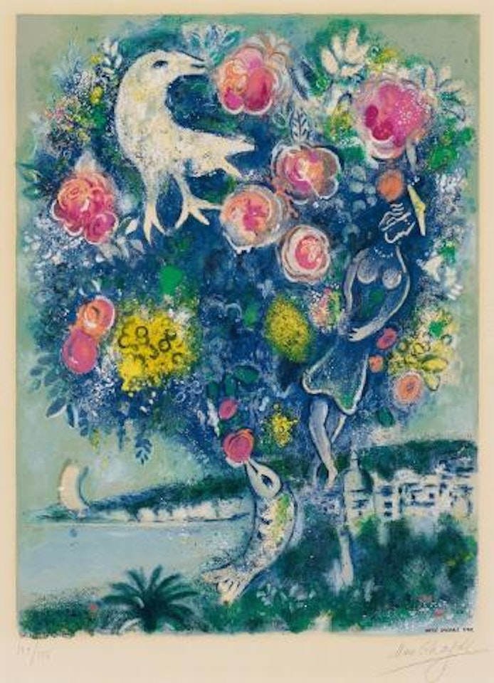 Engelsbucht mit Rosenstrauss by Marc Chagall by Charles Sorlier