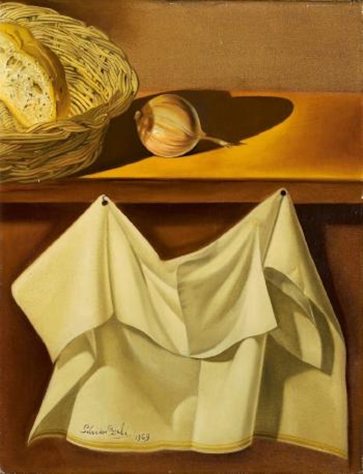 Nature Morte au Drape Blanc (Stilleben mit weissem Tuch) by Salvador Dali