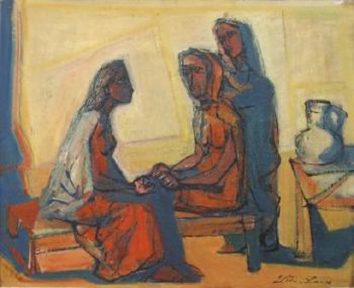 Trois femmes dans un interieur by Léon Zack