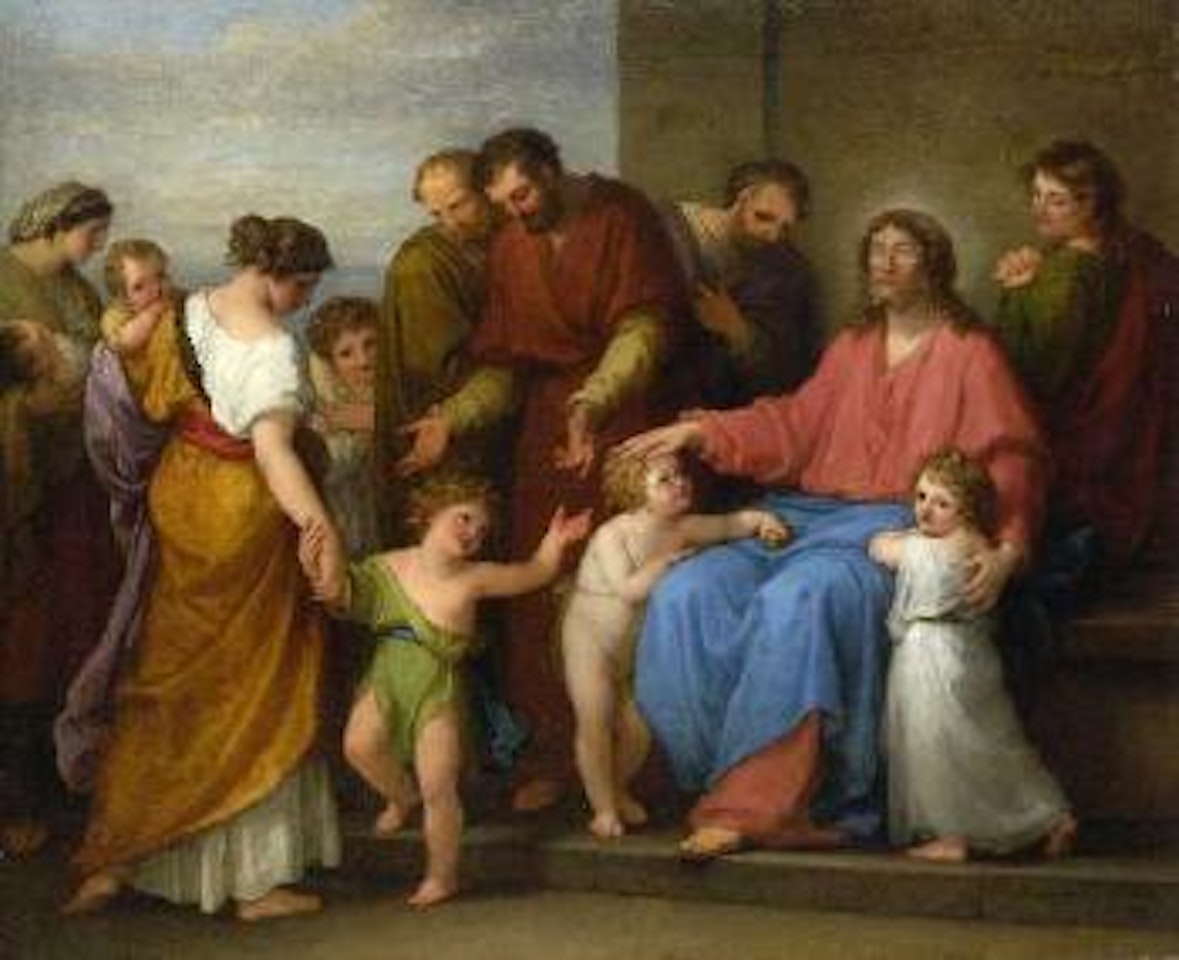 Lasset die Kindlein zu mir kommen - Christus segnet die Kinder by Angelica Kauffmann