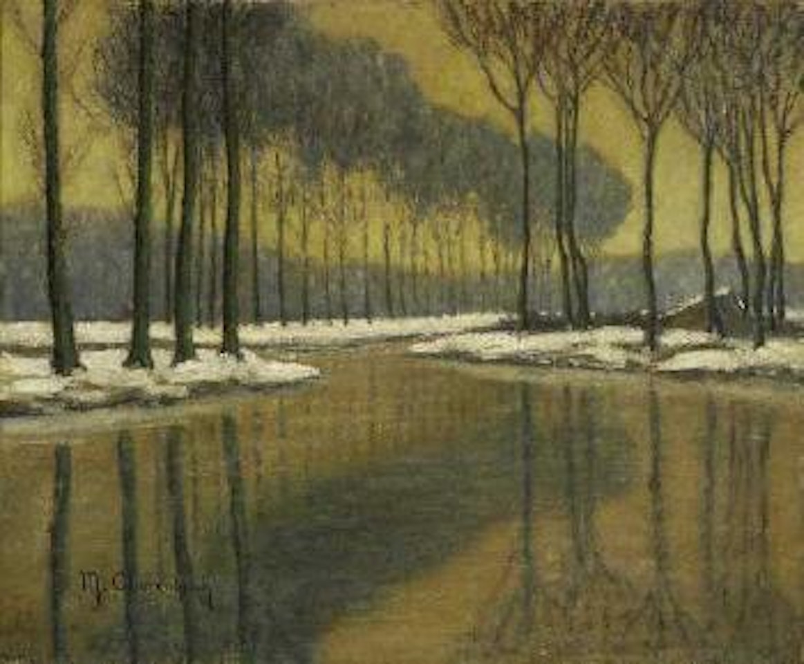 Winterliche Flusslandschaft by Max Clarenbach