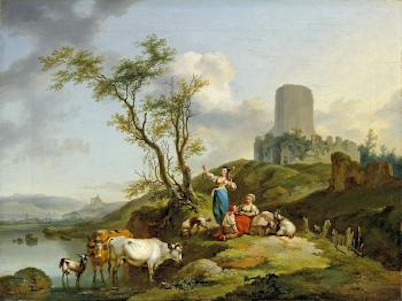 Ideallandschaft mit idyllischer Staffage by Christian Wilhelm Ernst Dietrich