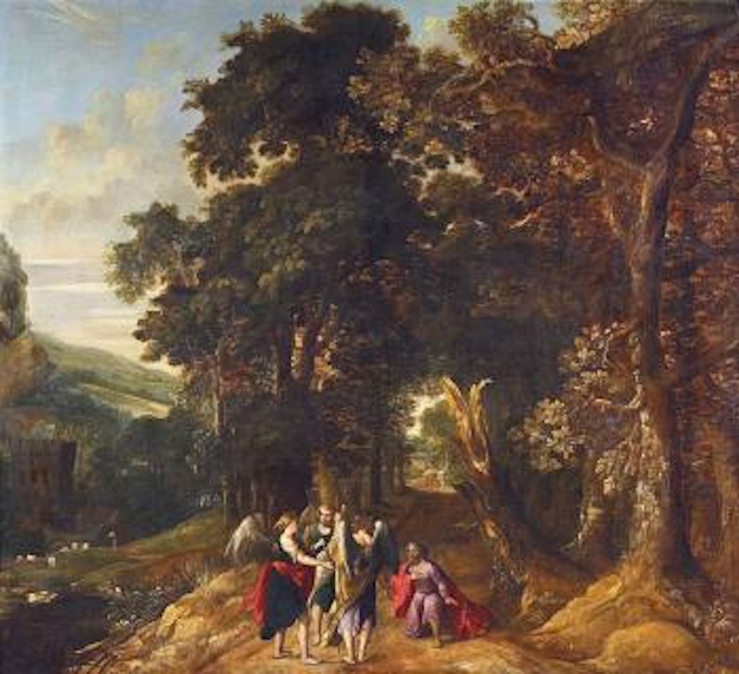 Landschaft mit Abraham und den Drei Engeln by Flemish School