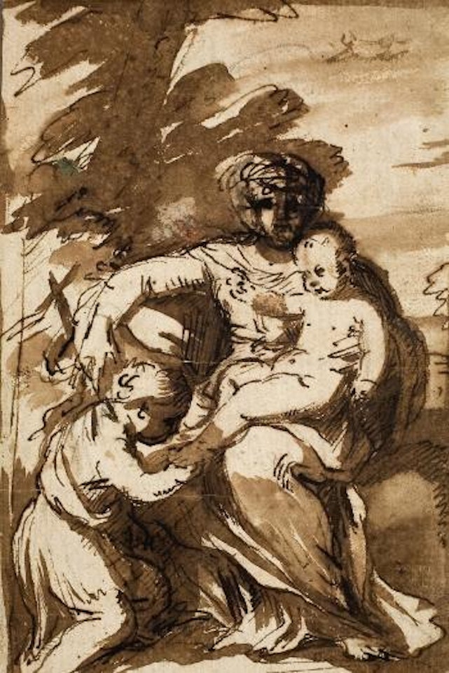 Madonna mit Christus und JOhannes by Pier Francesco Mola