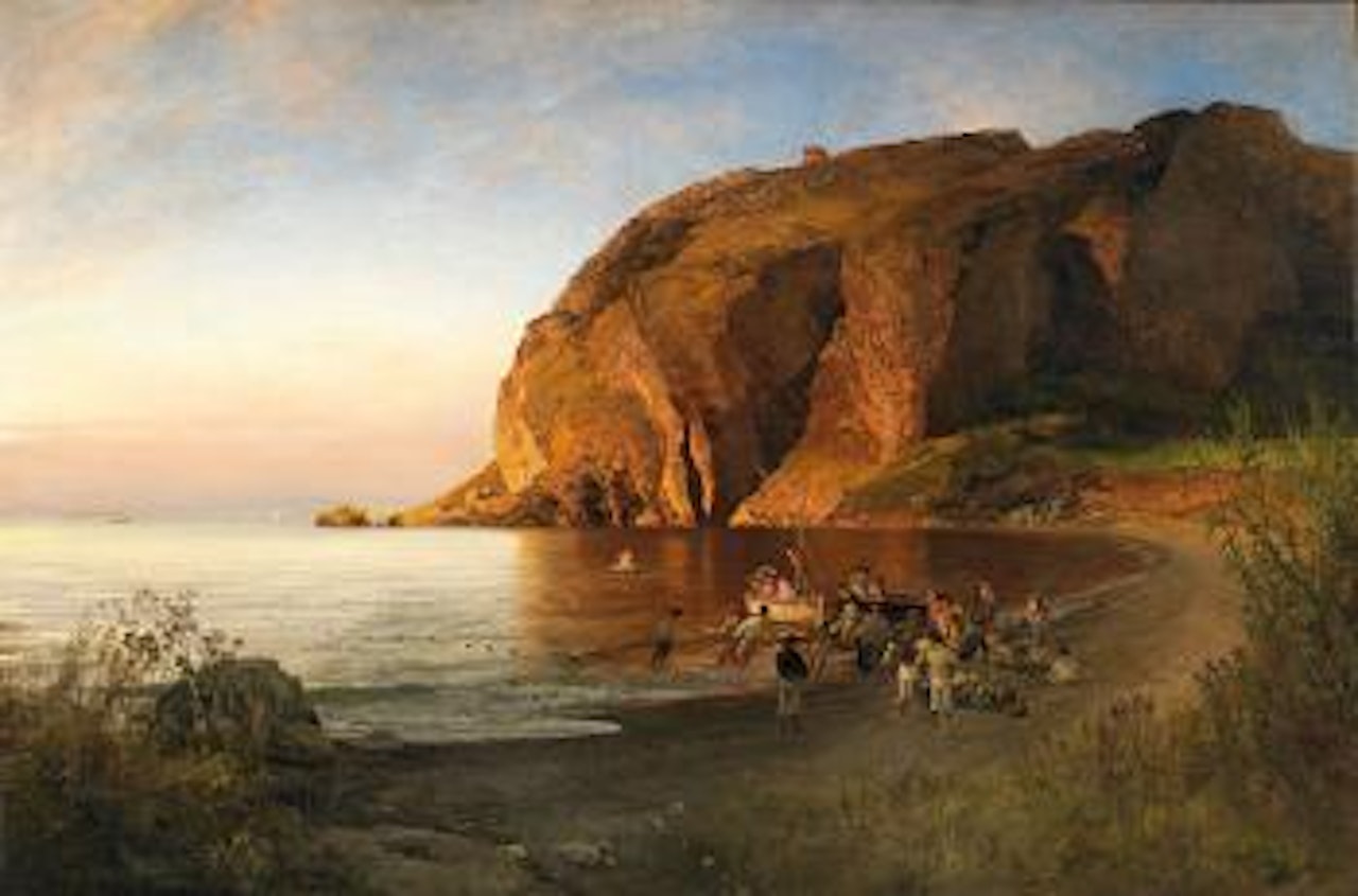 Abendstimmung an der italienischen Kuste by Oswald Achenbach