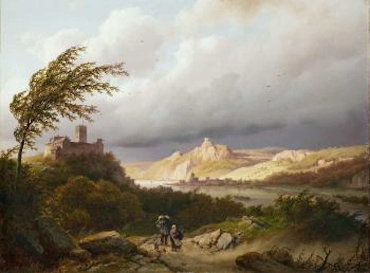 Gewitterlandschaft am Rhein by Barend Cornelis Koekkoek
