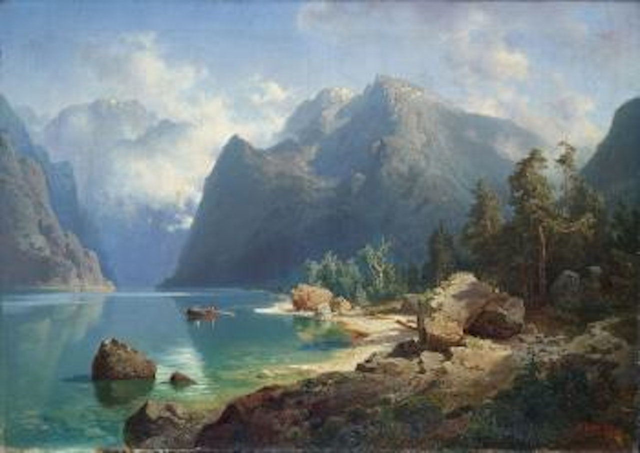 Norwegische Fjordlandschaft by August Wilhelm Leu