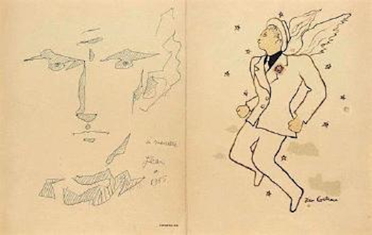 Autoportrait. Charles Trenet by Jean Cocteau