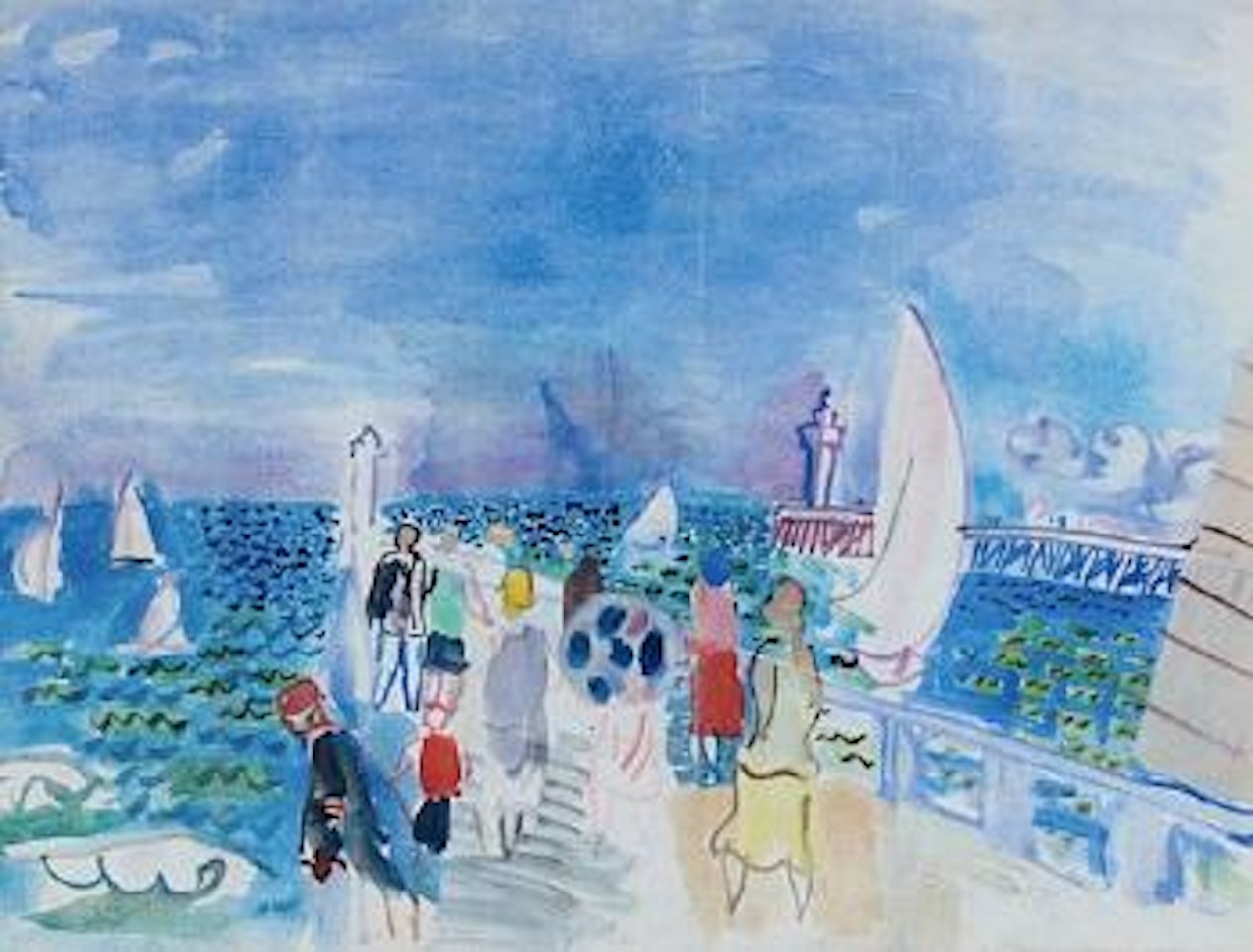 Jetée aux élégantes, sur la jetée de Deauville et de Trouville by Raoul Dufy