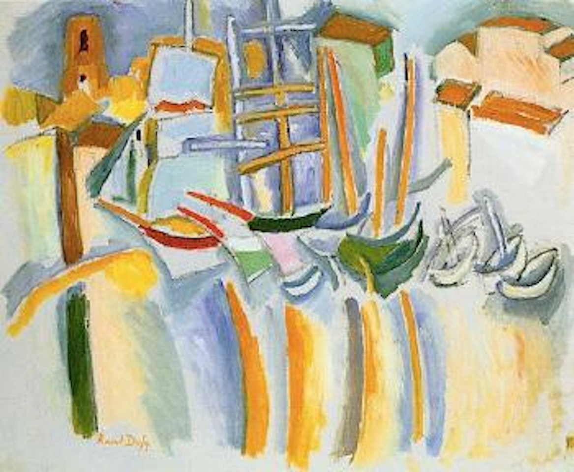 Bateaux et barques aux martigues by Raoul Dufy