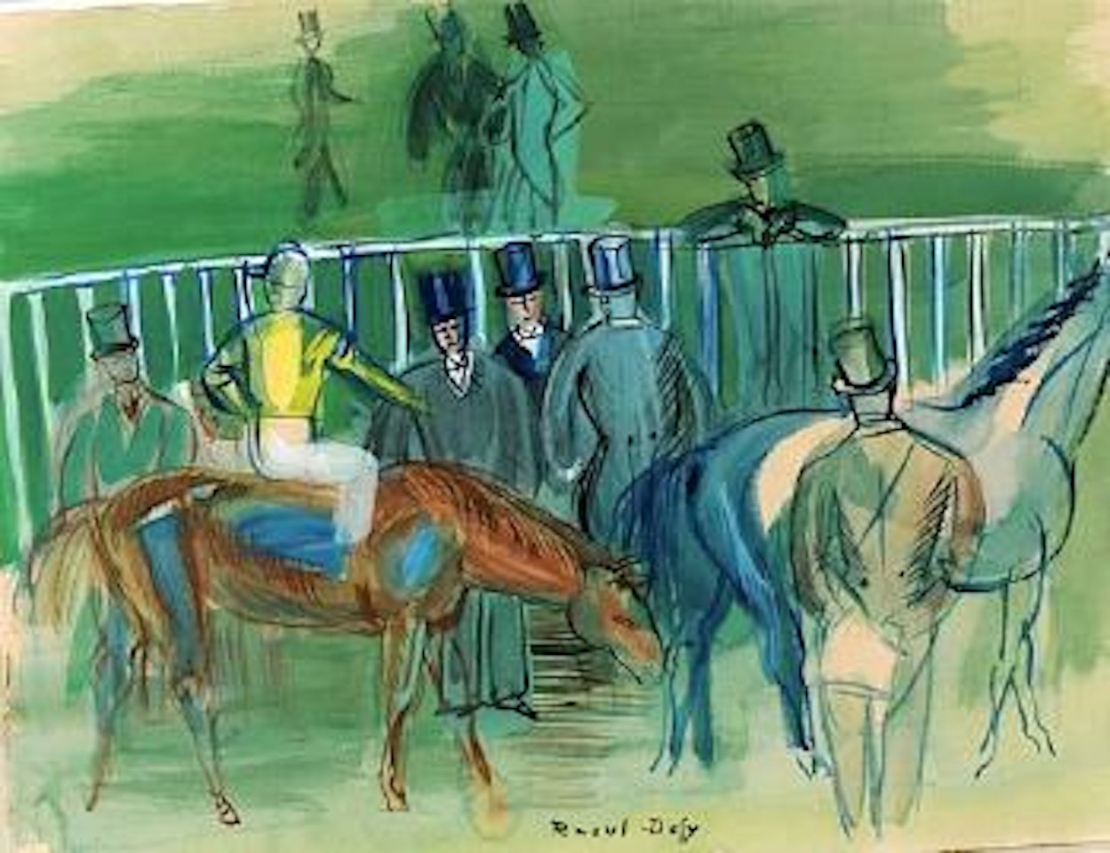 Présentation des chevaux by Raoul Dufy