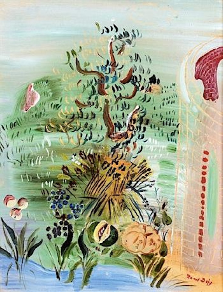 Composition, tour et vieil Olivier by Raoul Dufy