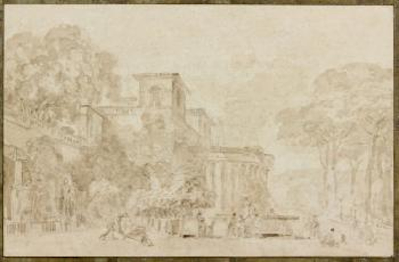 Vue d'une villa en Italie by Jean-Honoré Fragonard