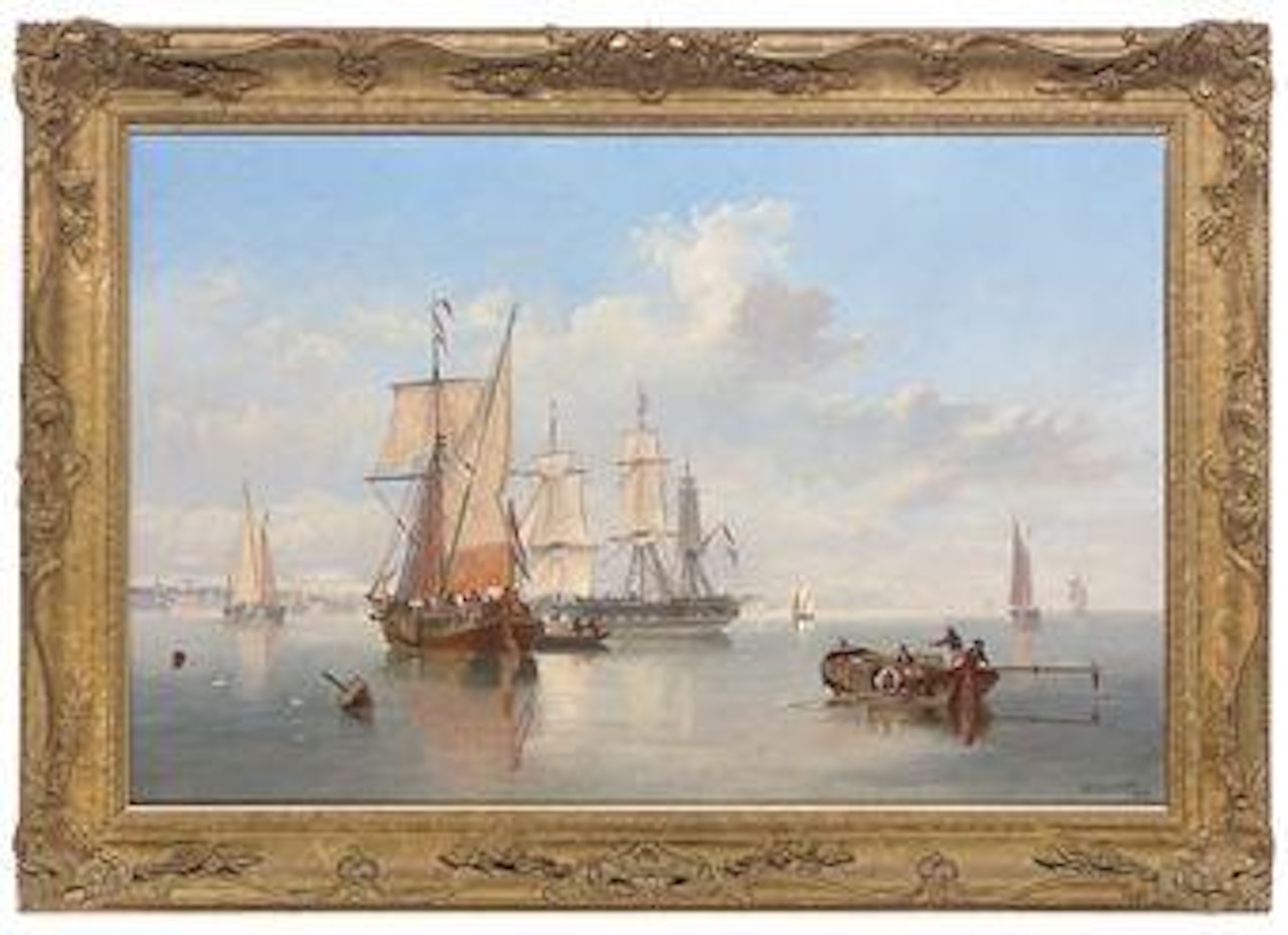 Shipping in a flat calm off the Dutch coast by John Wilson Carmichael