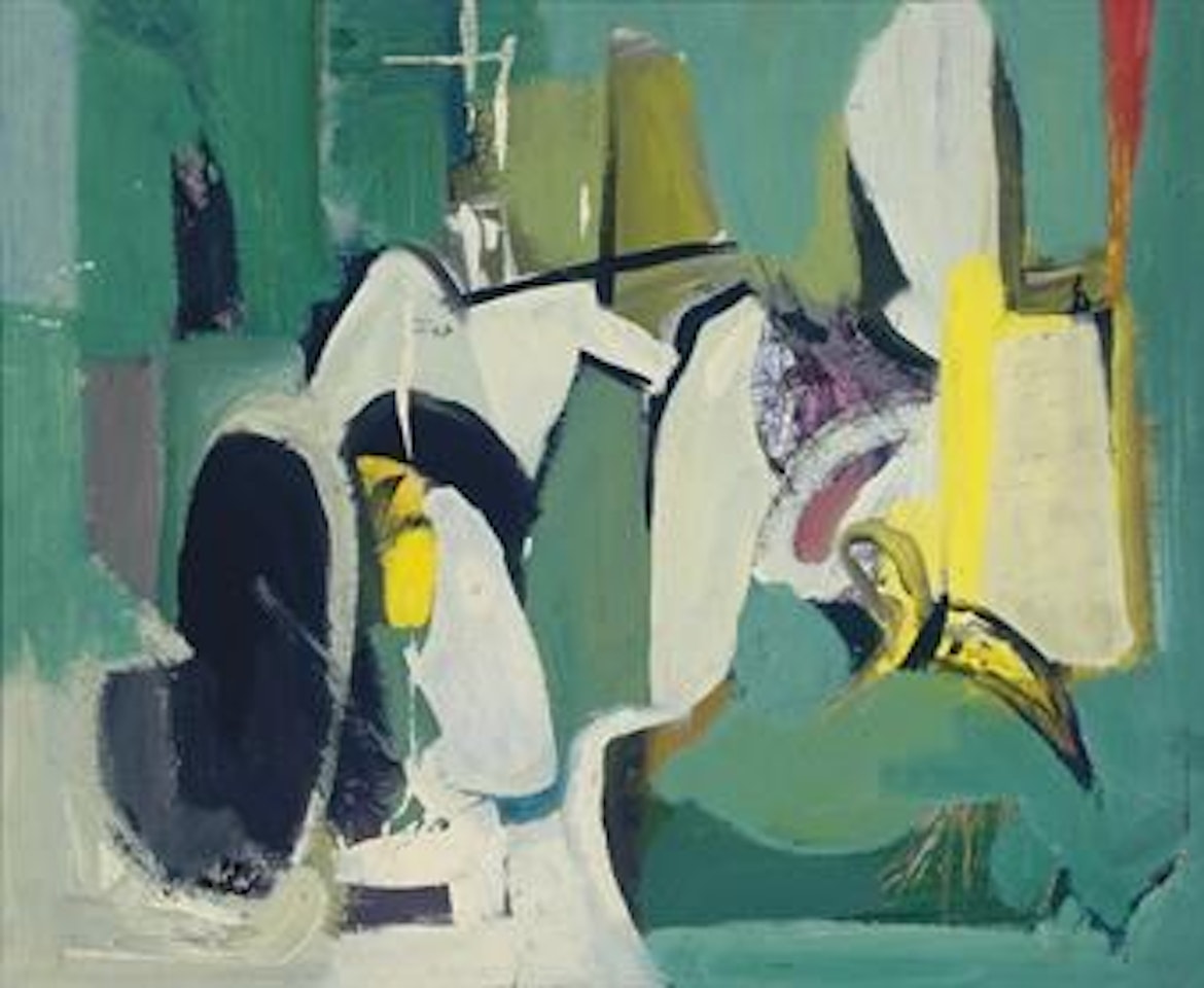 Grey Shapes on Green by Franz Kline