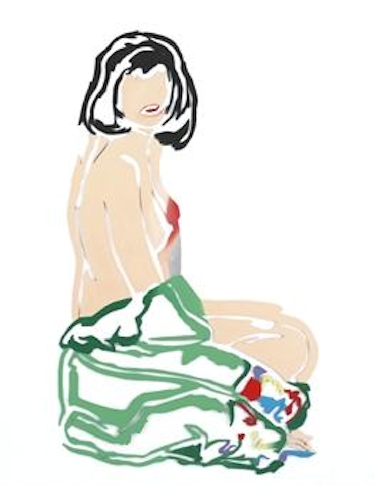 Monica Sitting, Robe Half Off (Reverse) by Tom Wesselmann