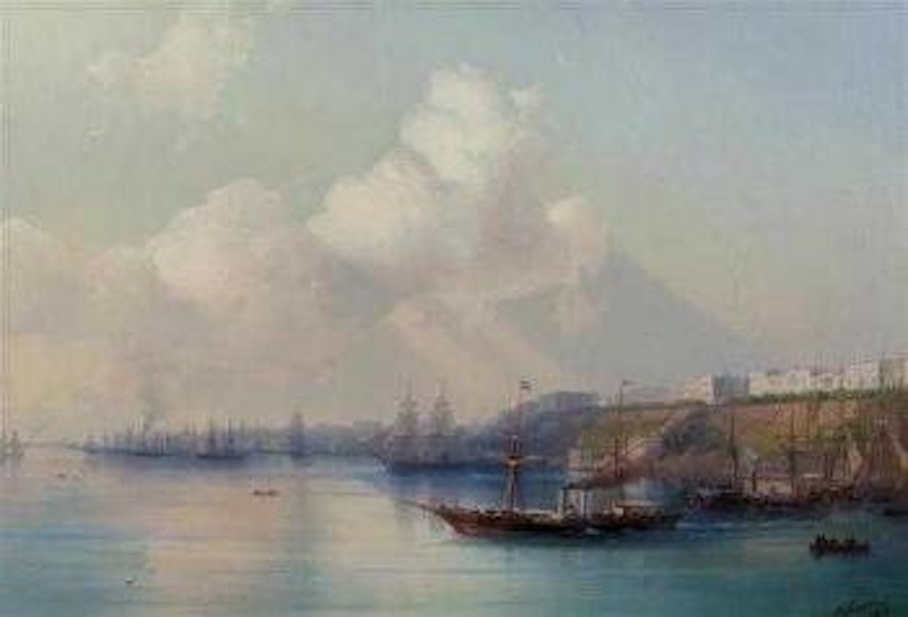 Ansicht auf den hafen von Odessa mit auslaufenden Schiffen by Ivan Konstantinovich Aivazovsky