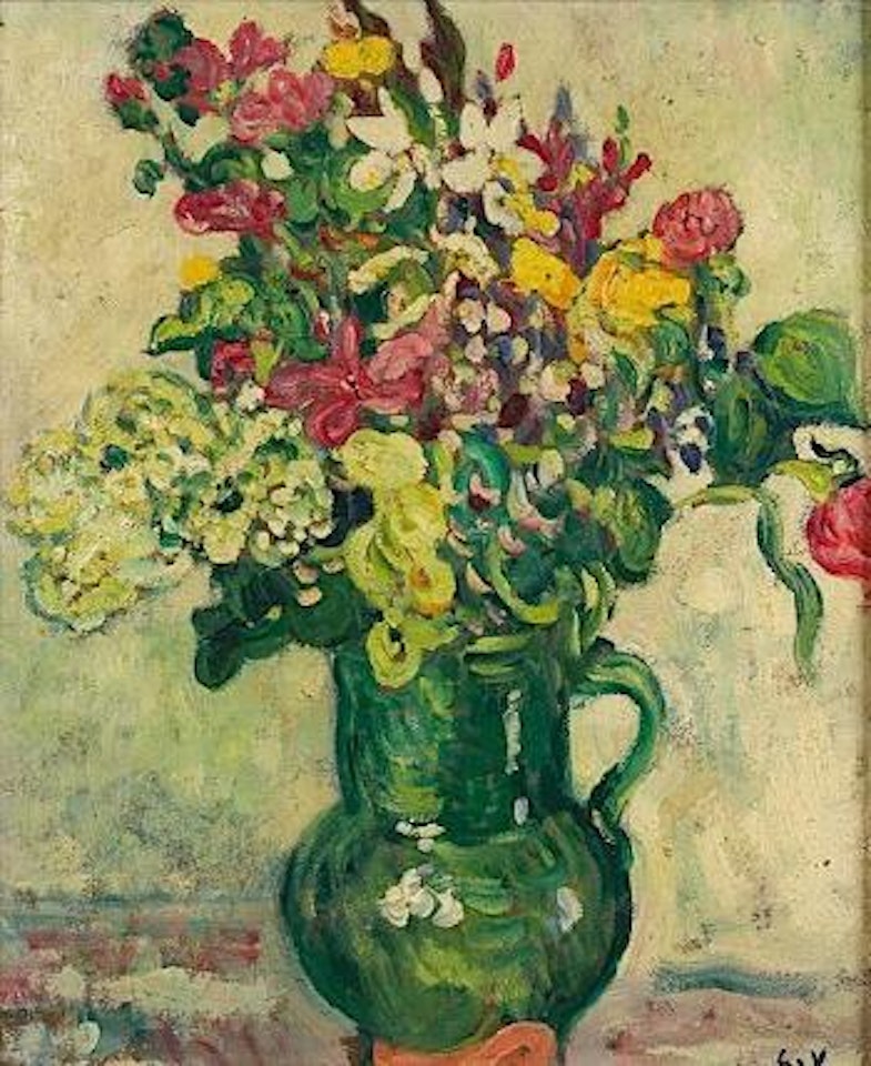 Vase de fleurs à la cruche verte by Louis Valtat