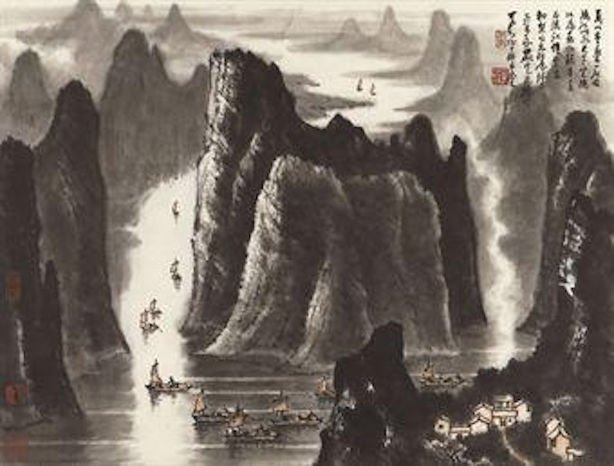 Sailing Along River Li by Li Keran
