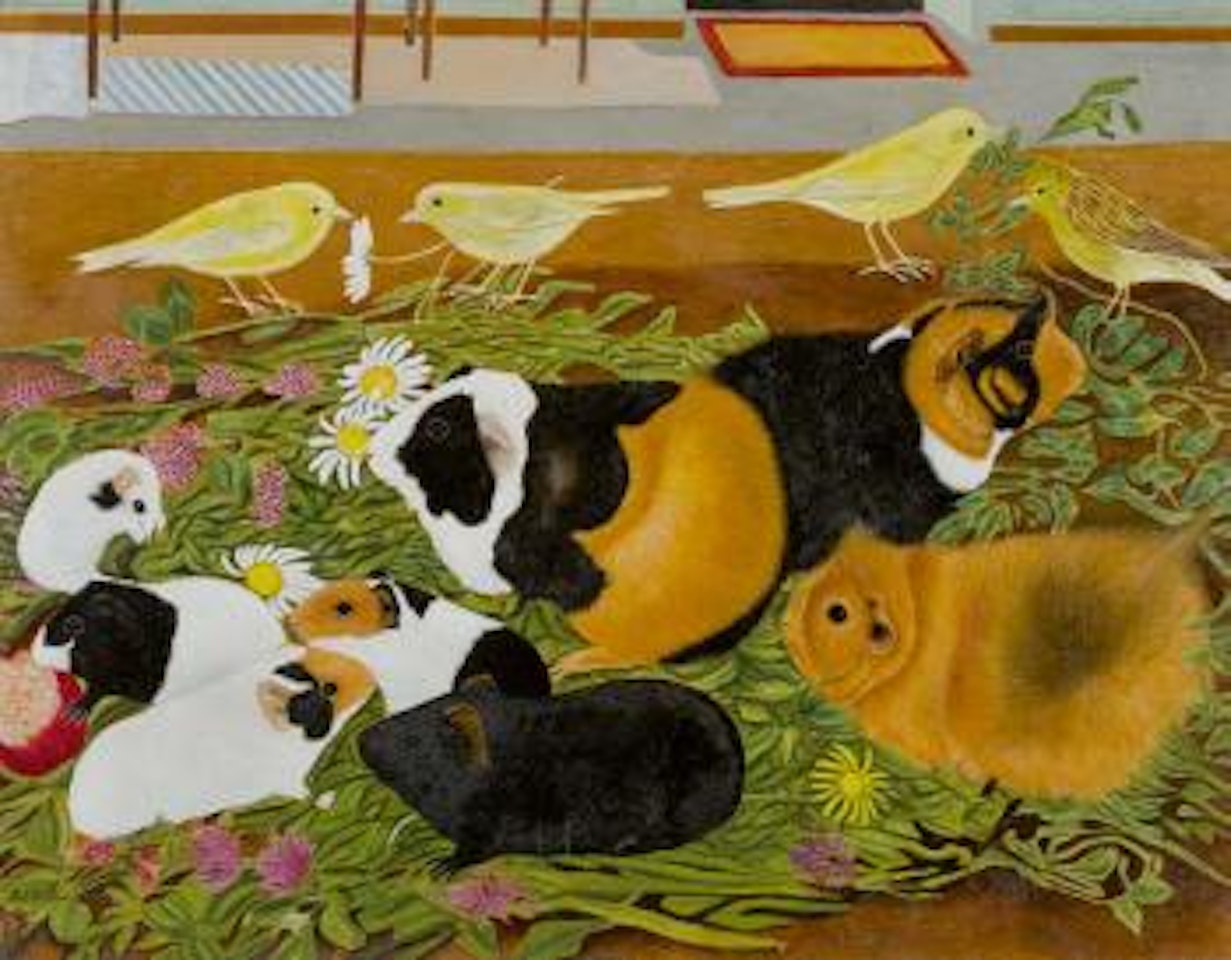 Meerschweinchen und Kanarienvögel by Adolf Dietrich