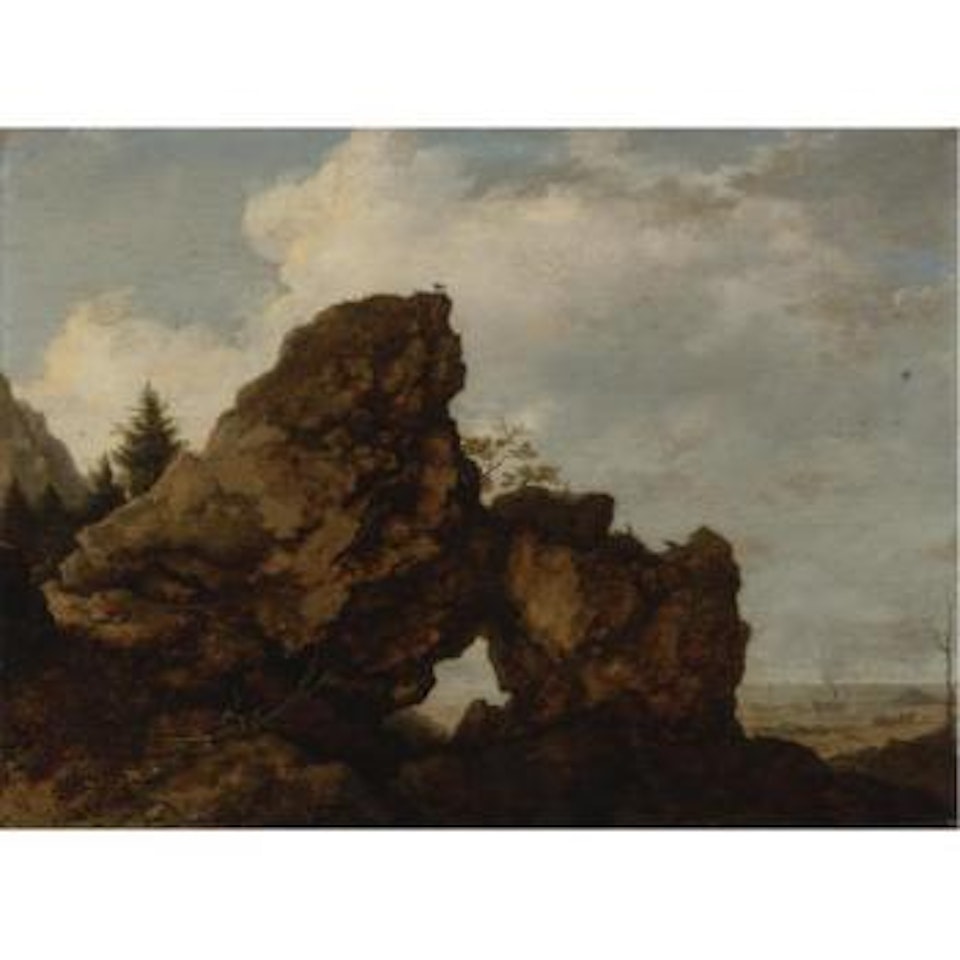A rocky arch near the cost by Allart van Everdingen