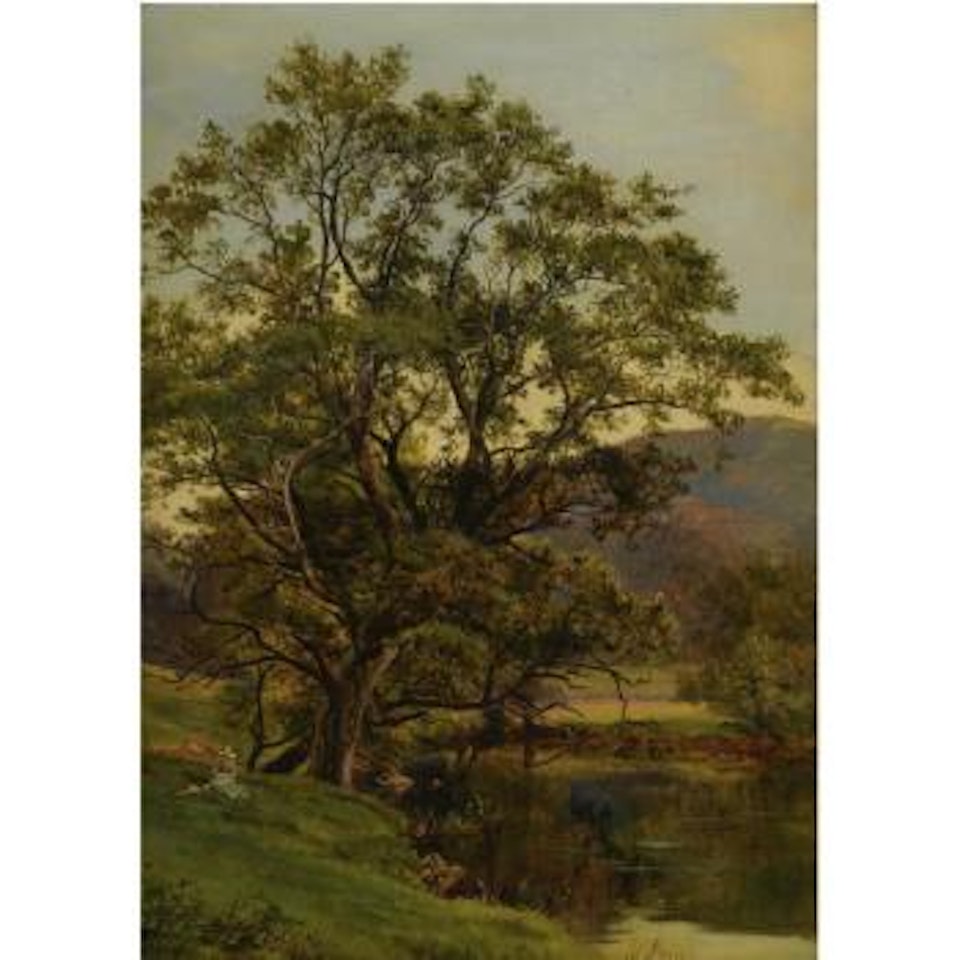 A quiet moment by a pond by Sidney Richard Percy