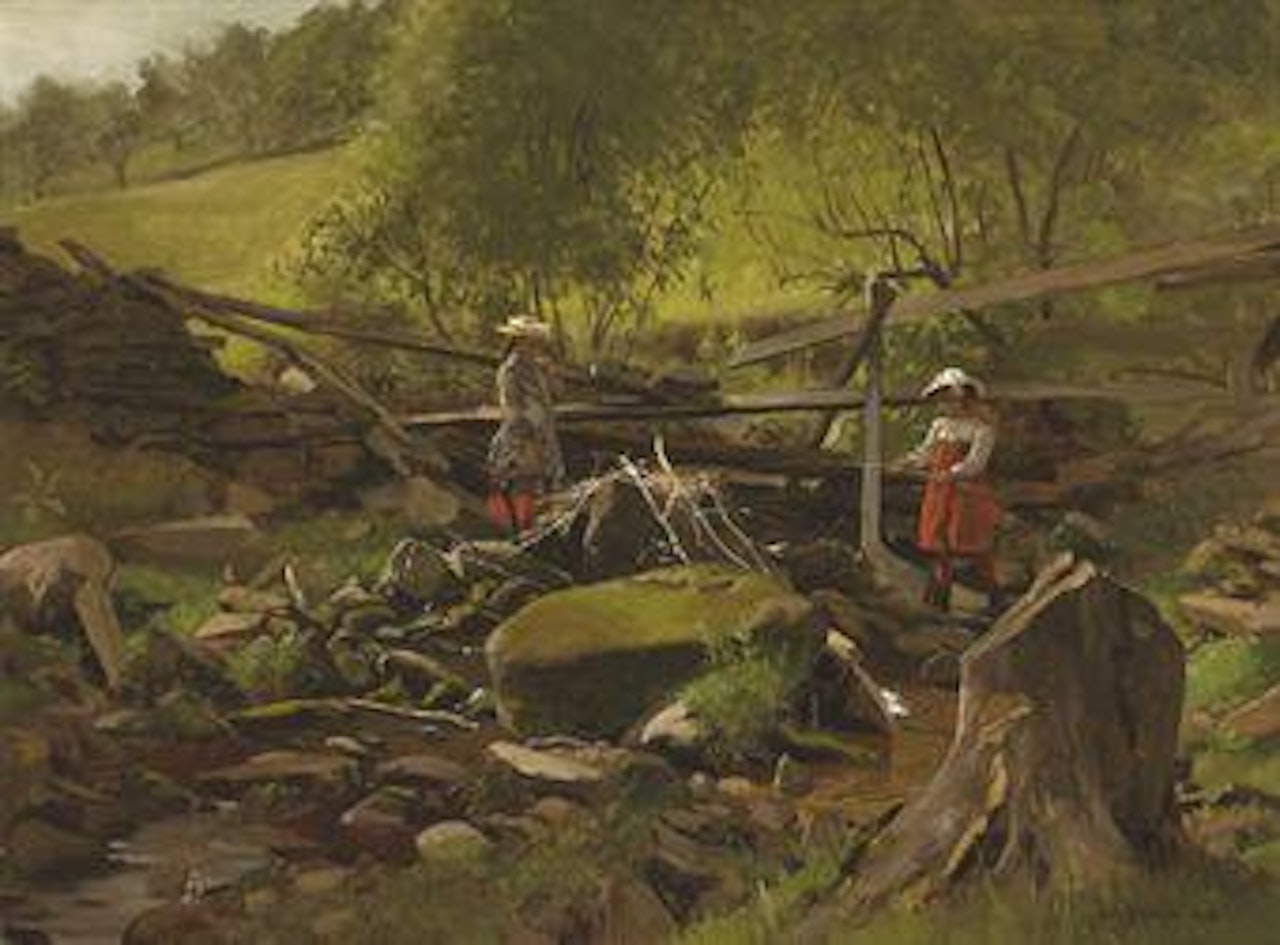 Fishing, Fort Lee, New Jersey by John George Brown