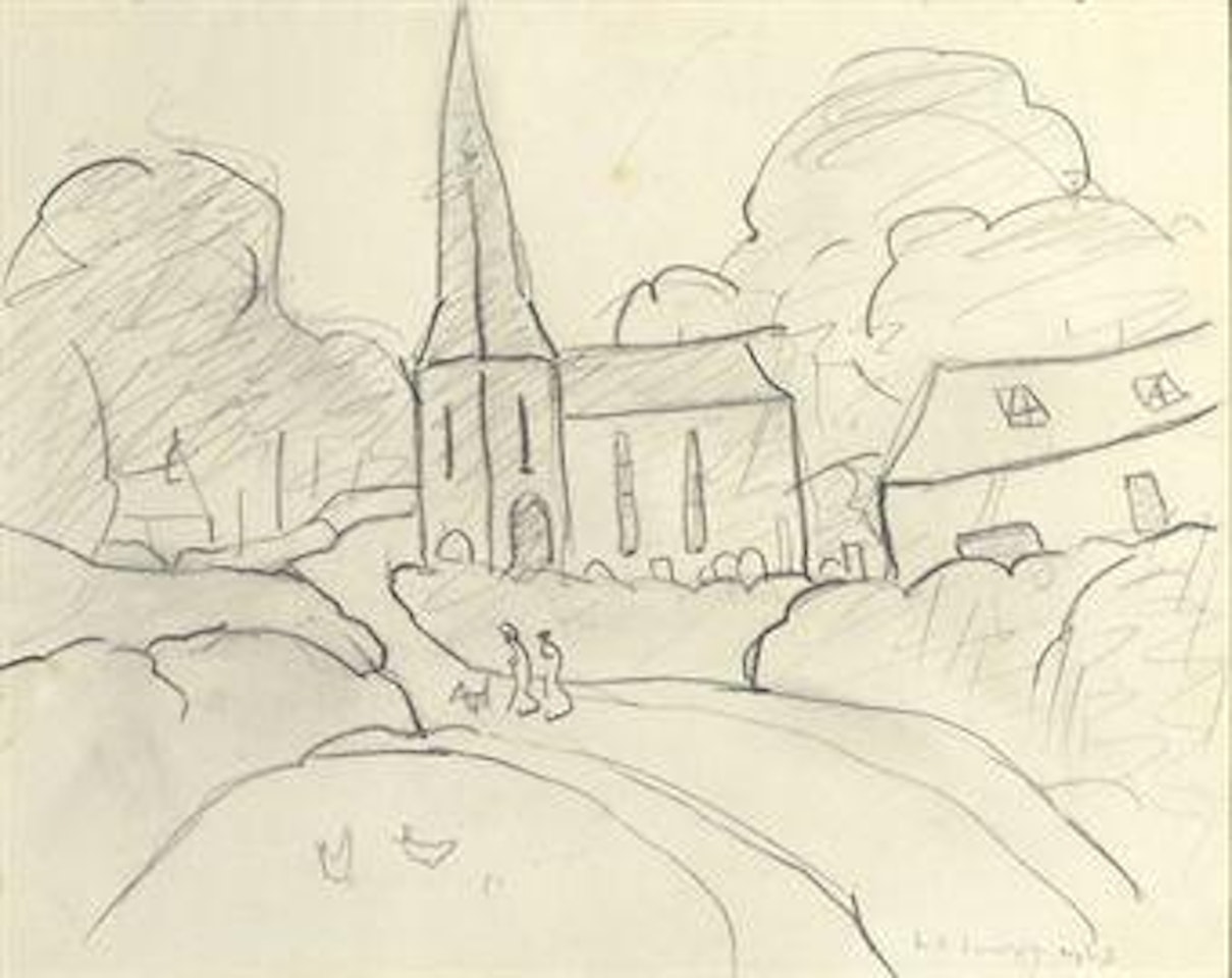 Church at Rockcliffe by Laurence Stephen Lowry
