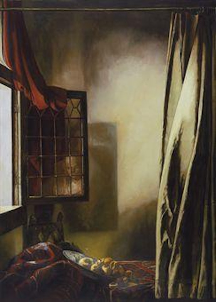 Girl Reading a Letter at an Open Window 2 by Yue Minjun