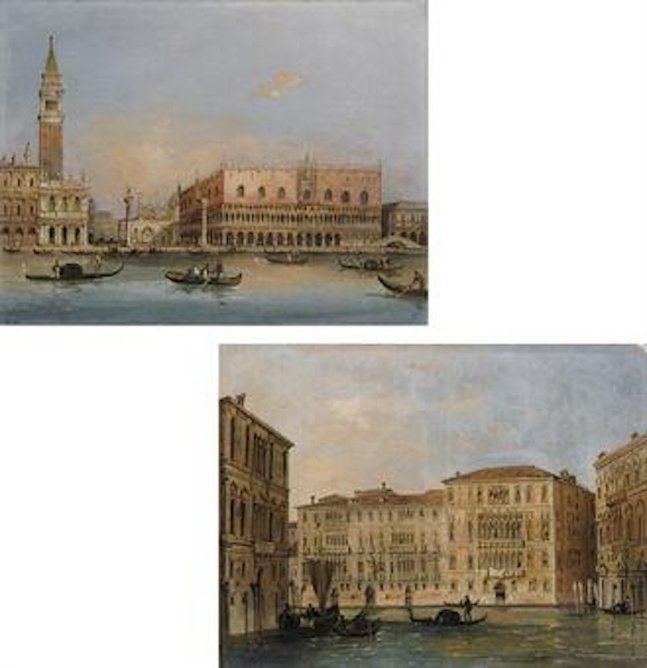 Palazzo Ducale dal bacino di San Marco; e Il Canal Grande, con i palazzi Contarini, Rezzonico e Balbi by Carlo Grubacs