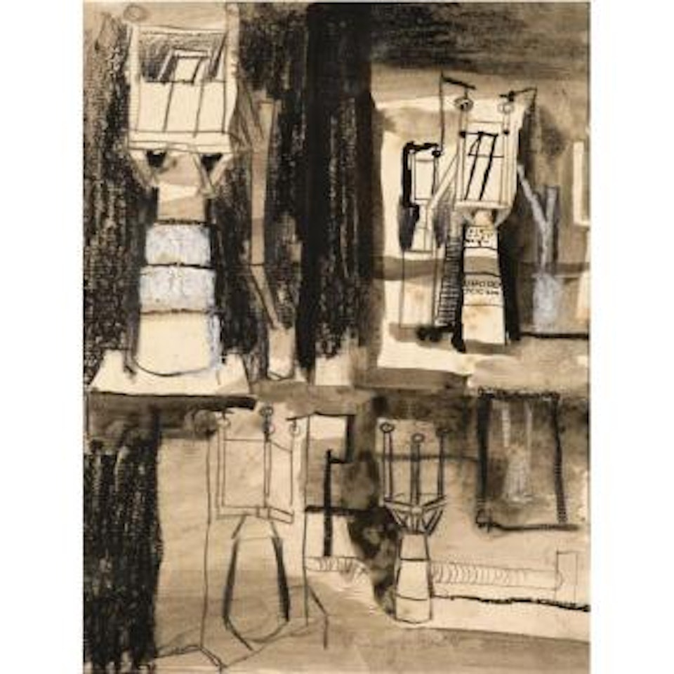 Steelworks, Cardiff Blast Furnace Towers by Graham Sutherland