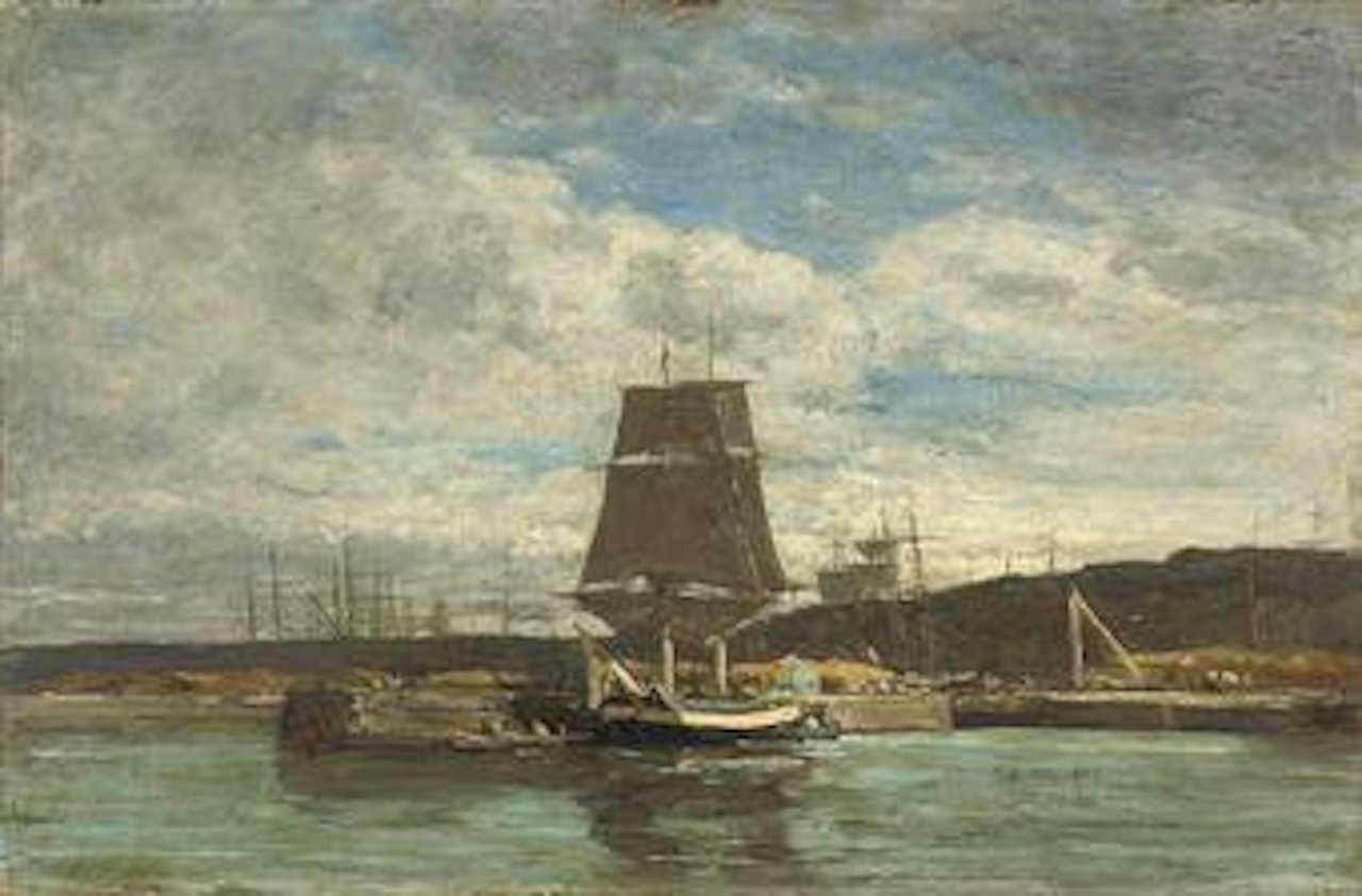 Port normand by Eugène Boudin