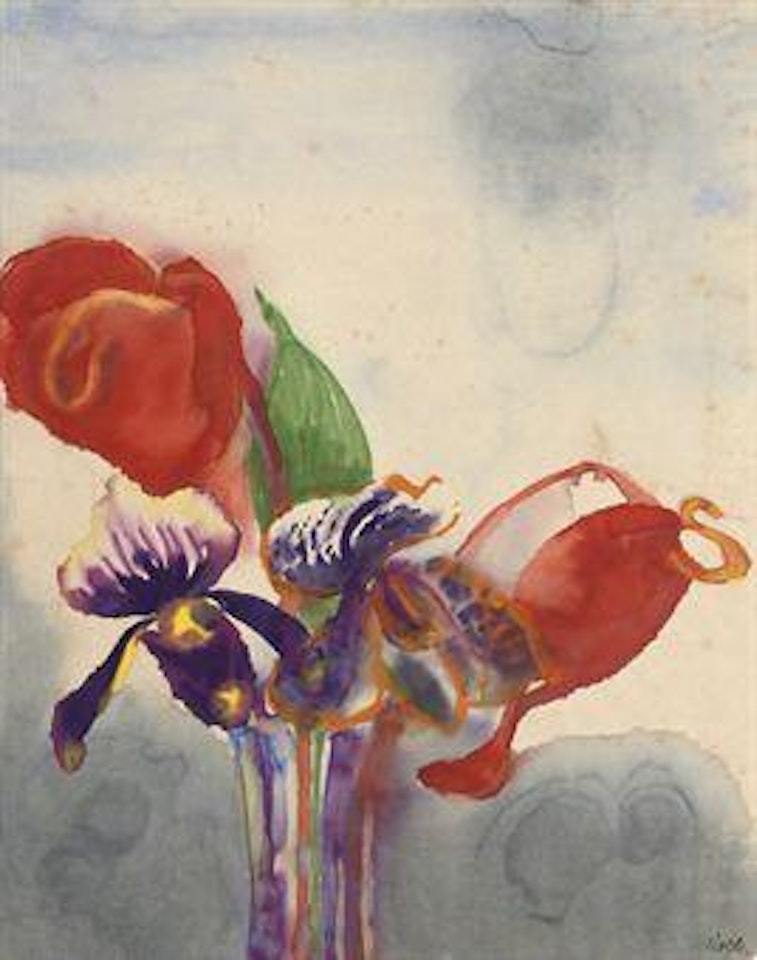 Orchideen und Anthurien by Emil Nolde