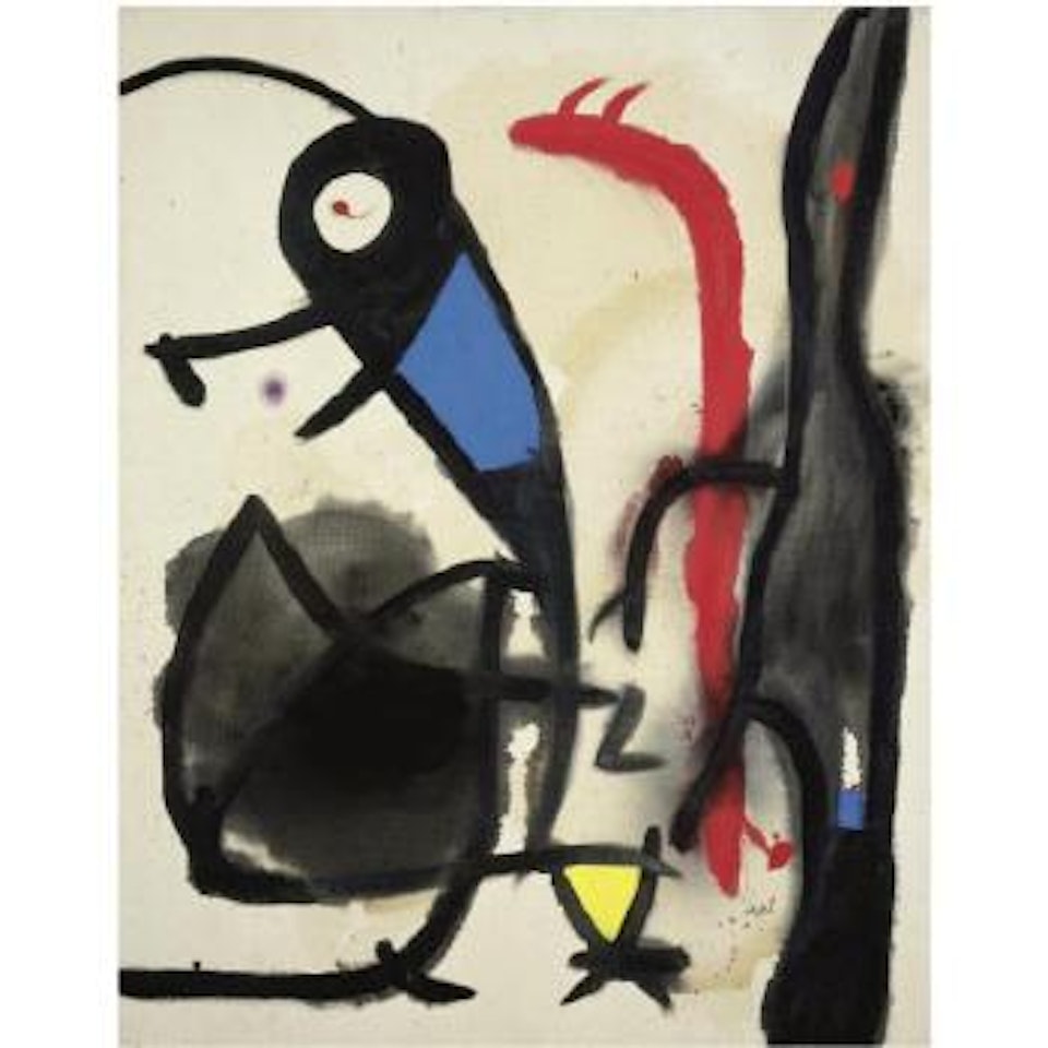 Personnages Devant L'oiseau-fusée Qui S'Enfuit by Joan Miró